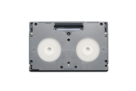 VHS tape cartridge on a white background